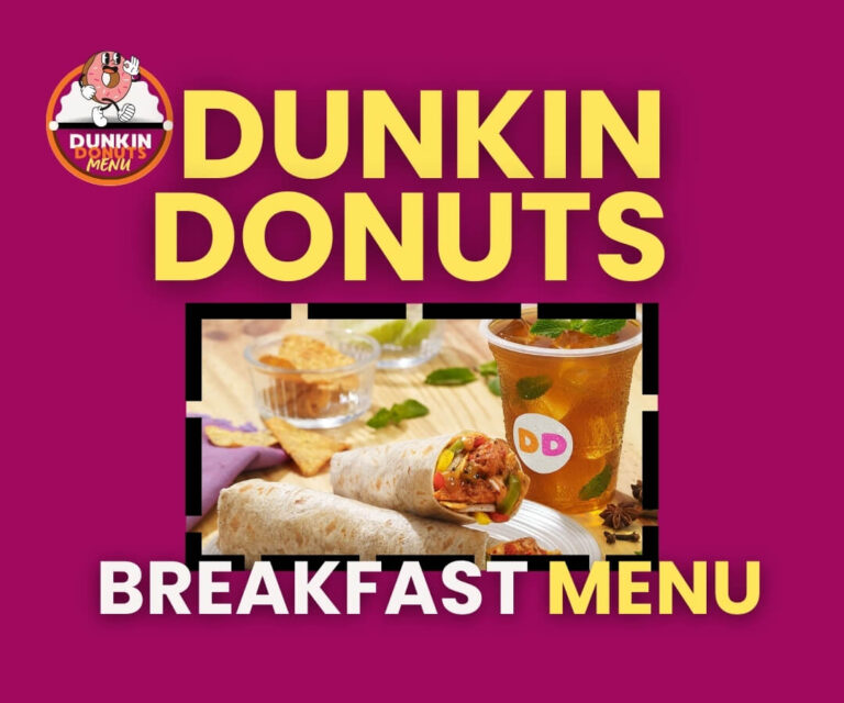 Dunkin Donuts Breakfast Menu