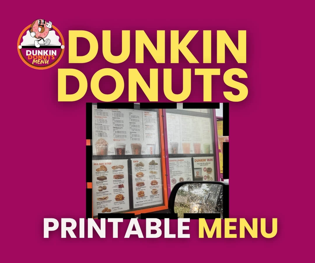 Dunkin Donuts Printable Menu: Customize & Plan Your Order